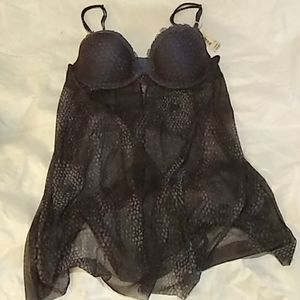 NWT Beautiful sexy Ambrielle blue negligee Size L
